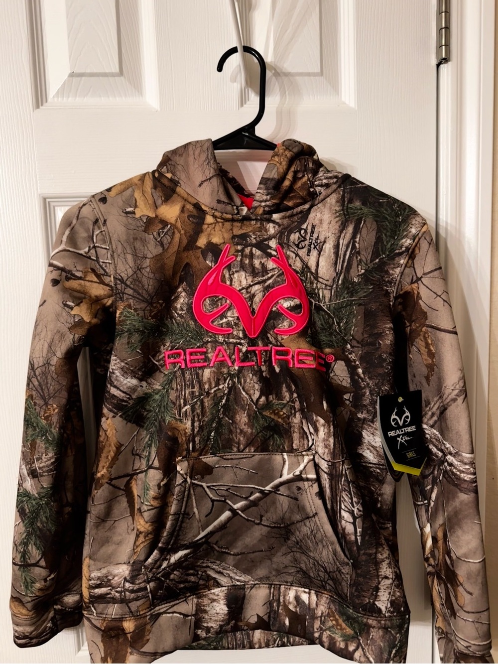 Realtree Brown Camo Hoodie with Pink Accent